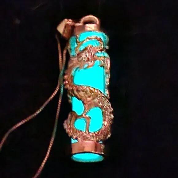 Multi Colors Available!  925 Jade Style Glow in the Dark Pendant 18" 925 Chain - Picture 5 of 16